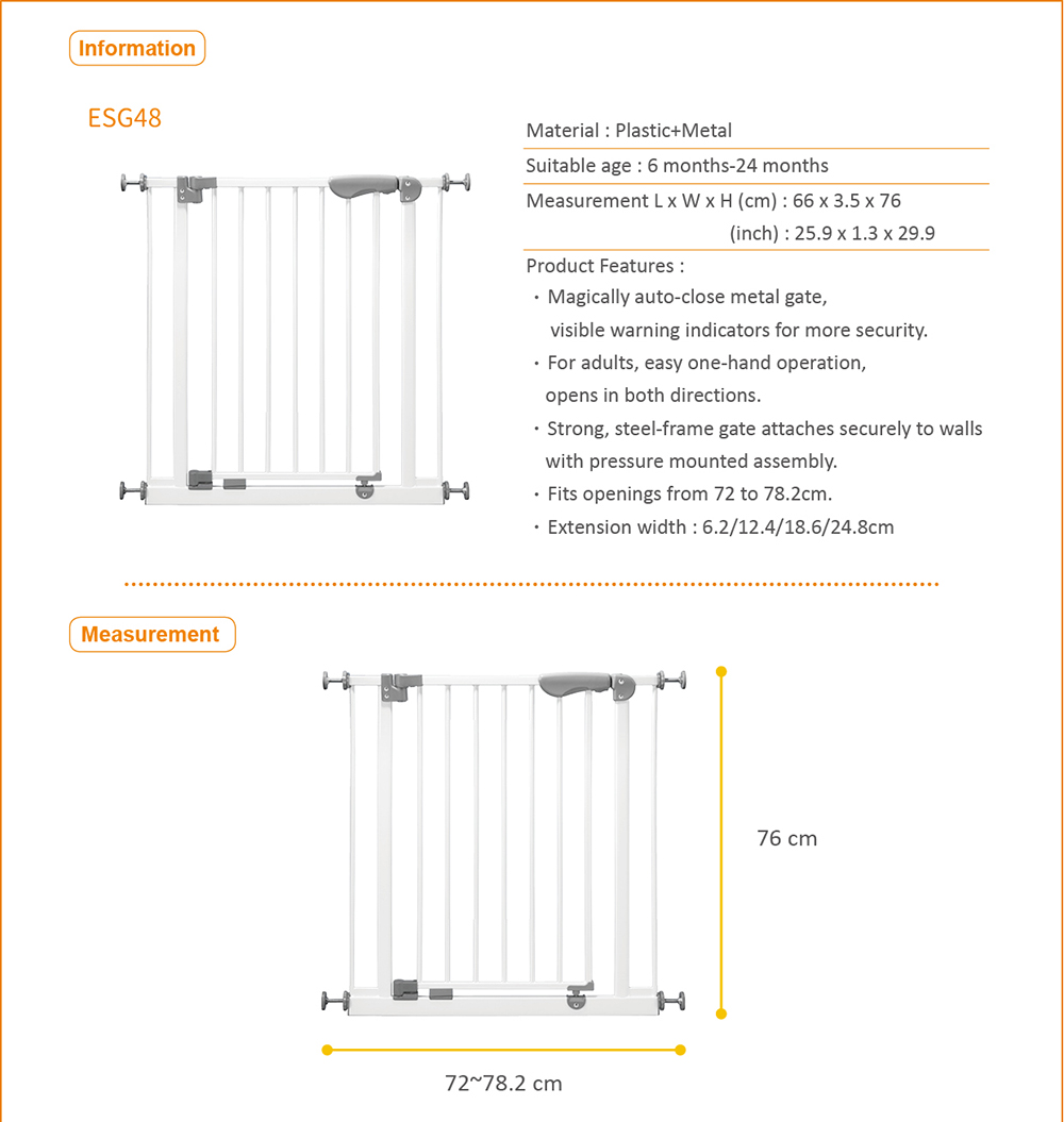 72 inch hotsell pressure mounted gate